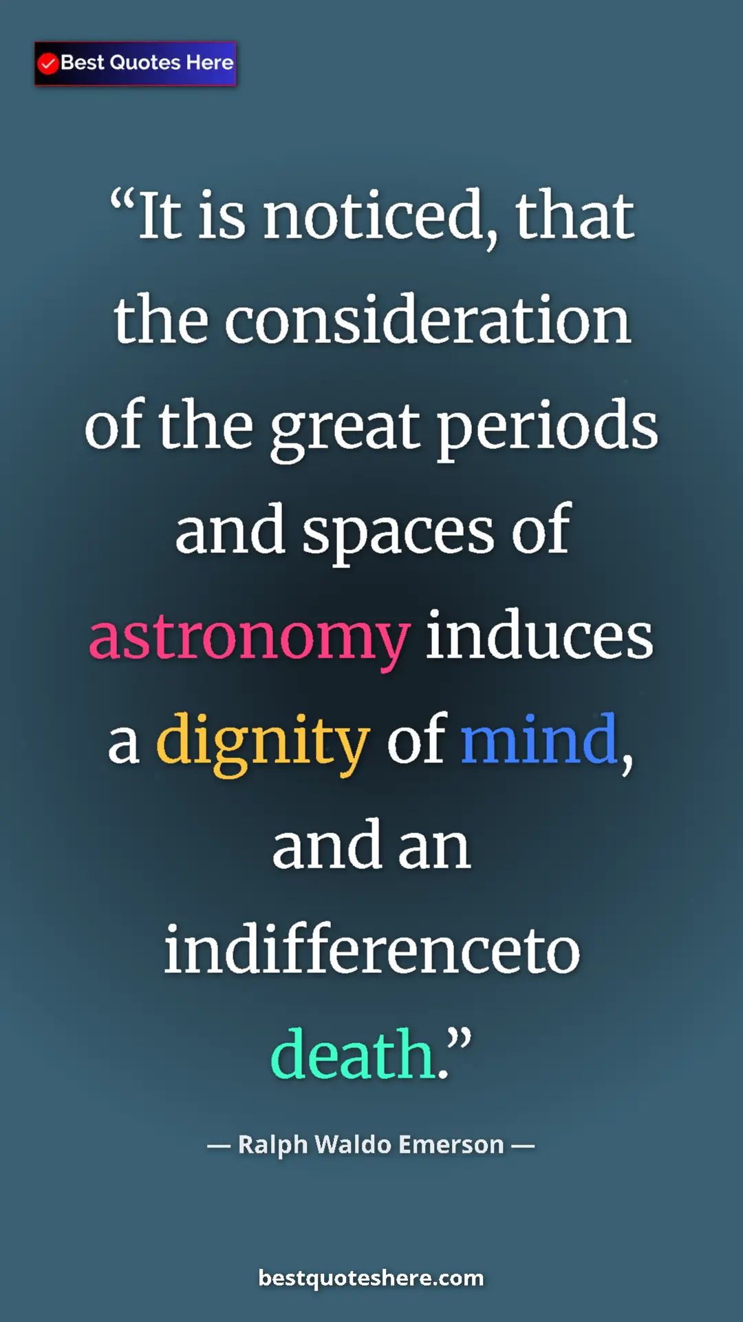 Ralph Waldo Emerson Quote Card: "It is noticed, that the consideration of the great periods..." Pinterest quote poster by Ralph Waldo Emerson: "It is noticed, that the consideration of the great periods..."