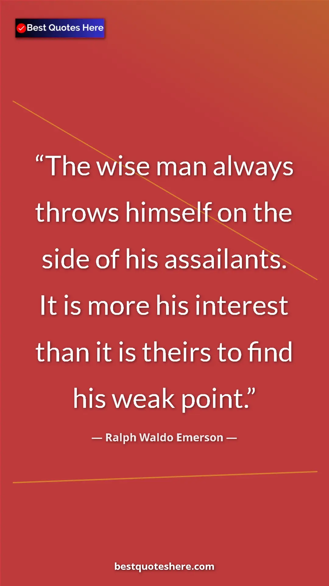 Ralph Waldo Emerson Quote Card: "The wise man always throws himself on the side of his..." Pinterest quote poster by Ralph Waldo Emerson: "The wise man always throws himself on the side of his..."