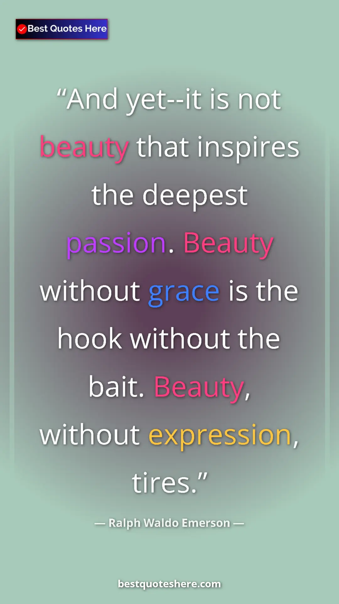 Ralph Waldo Emerson Quote Card: "And yet--it is not beauty that inspires the deepest..." Pinterest quote poster by Ralph Waldo Emerson: "And yet--it is not beauty that inspires the deepest..."