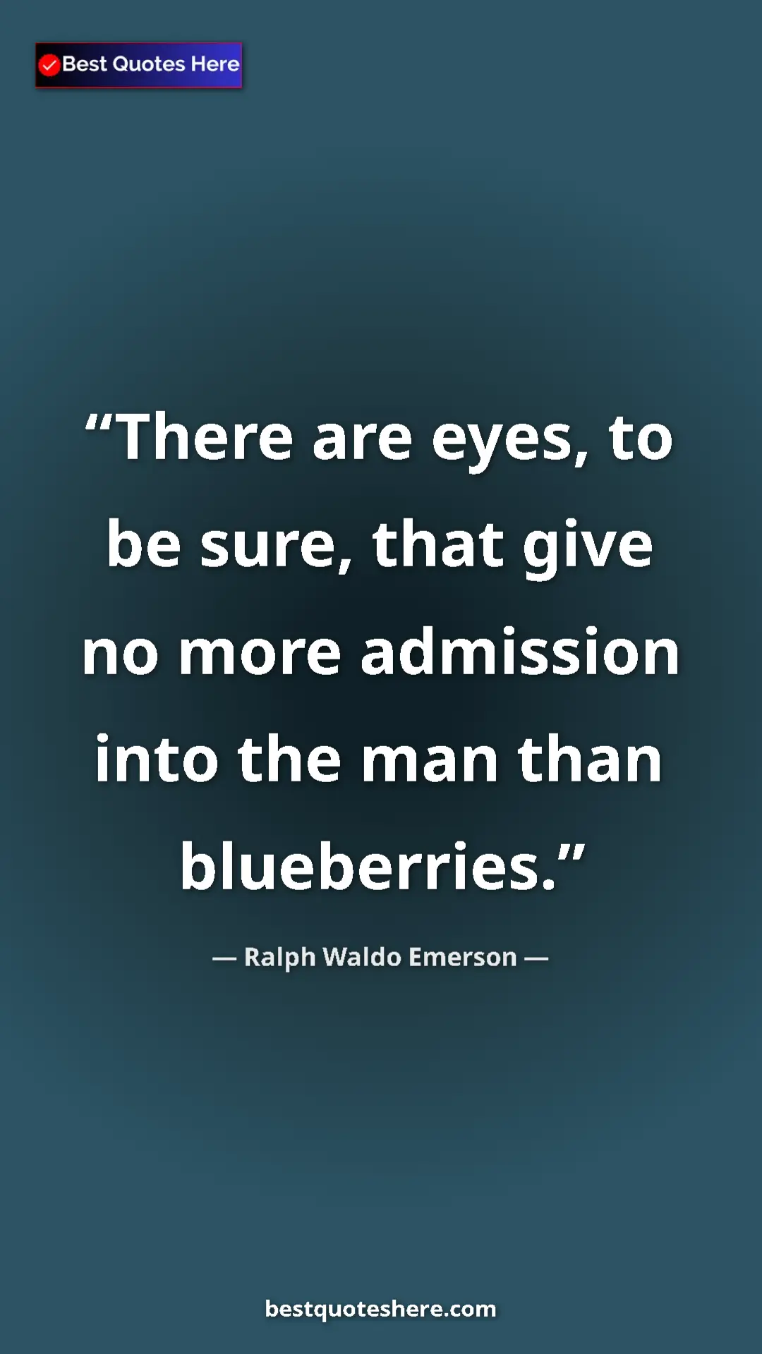 Ralph Waldo Emerson Quote Card: "There are eyes, to be sure, that give no more admission..." Pinterest quote poster by Ralph Waldo Emerson: "There are eyes, to be sure, that give no more admission..."