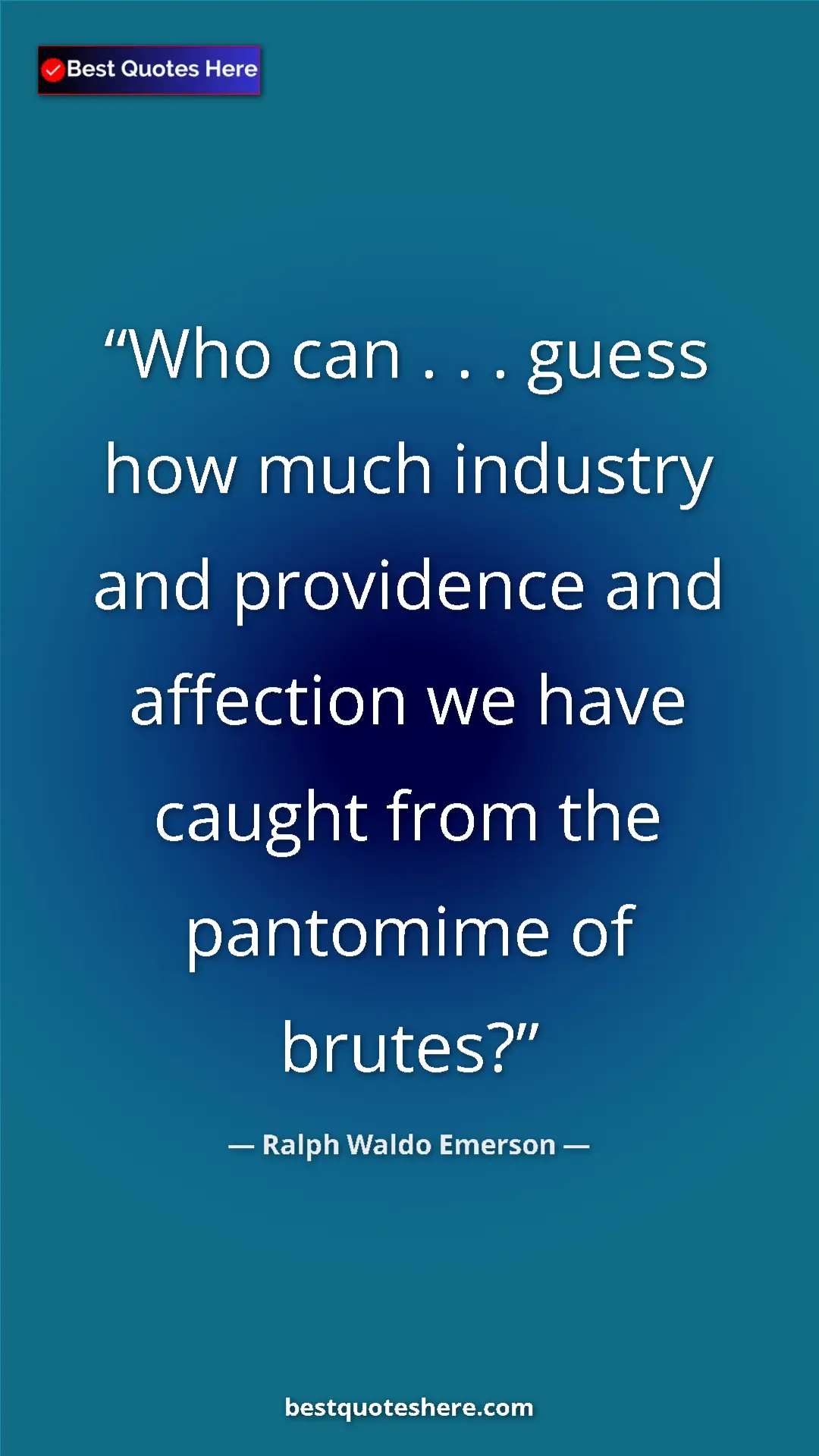 Pinterest quote poster by Ralph Waldo Emerson: "Who can . . . guess how much industry and providence and..."