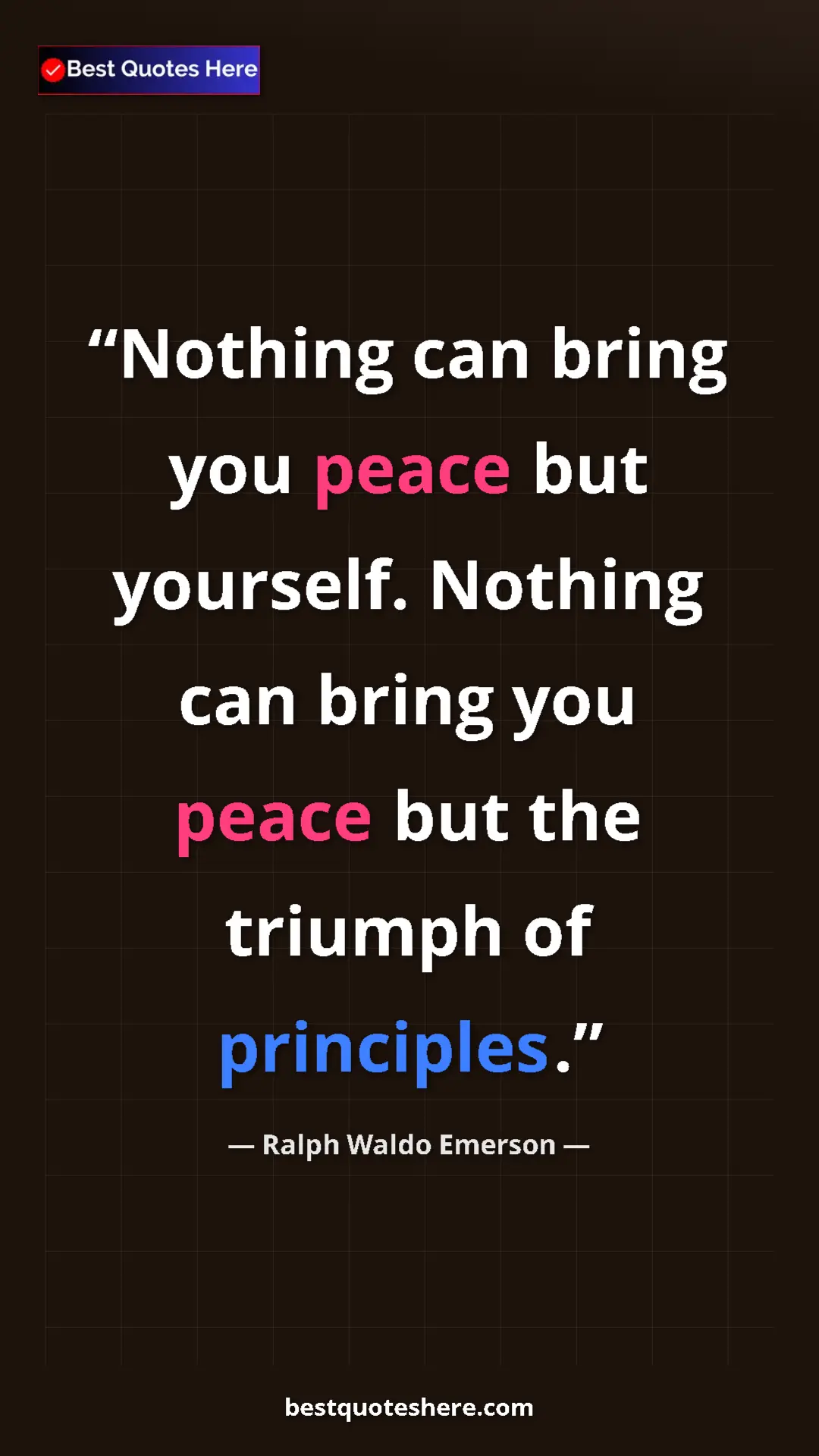 Ralph Waldo Emerson Quote Card: "Nothing can bring you peace but yourself. Nothing can bring " Pinterest quote poster by Ralph Waldo Emerson: "Nothing can bring you peace but yourself. Nothing can bring "