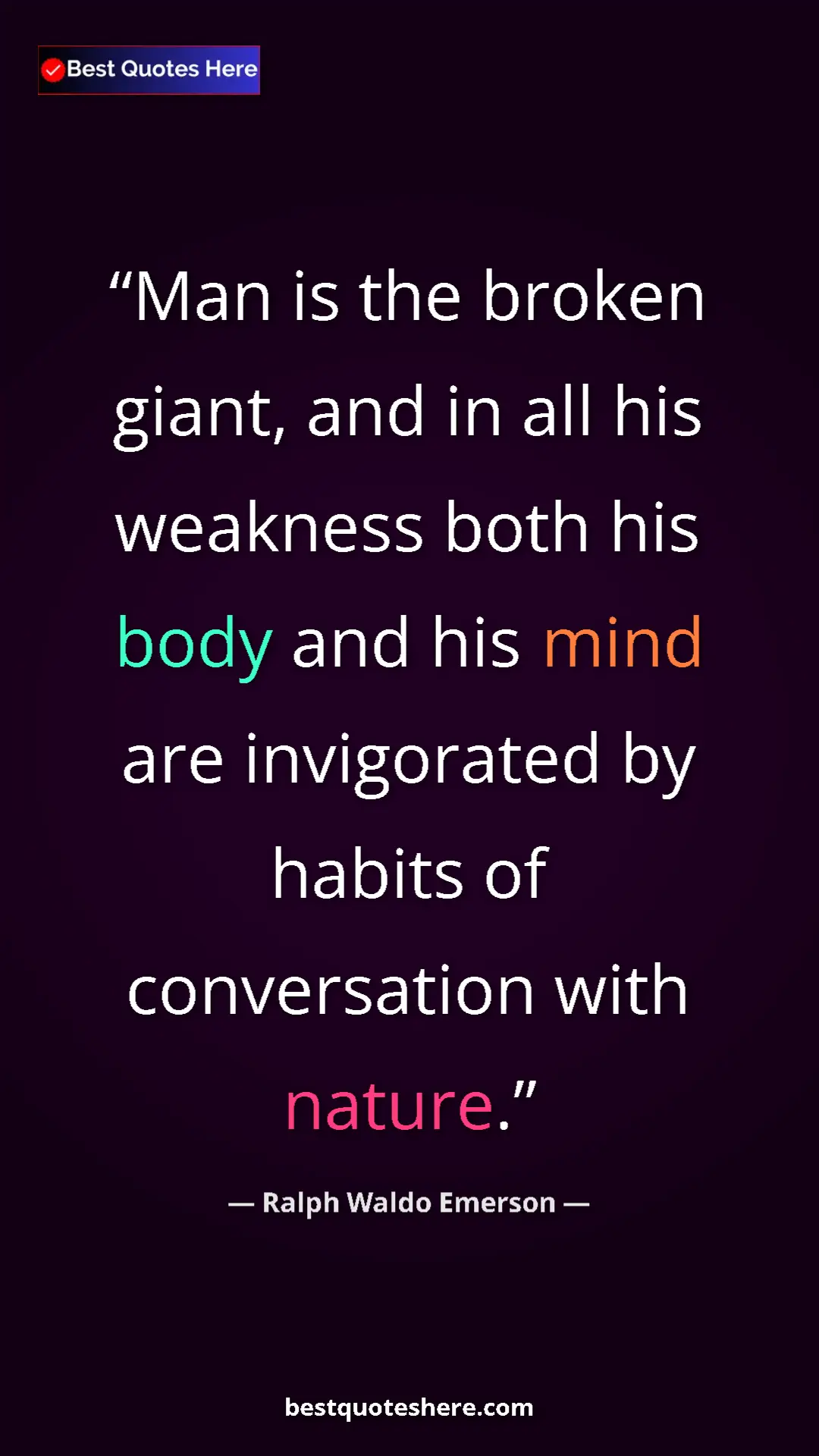 Ralph Waldo Emerson Quote Card: "Man is the broken giant, and in all his weakness both his..." Pinterest quote poster by Ralph Waldo Emerson: "Man is the broken giant, and in all his weakness both his..."