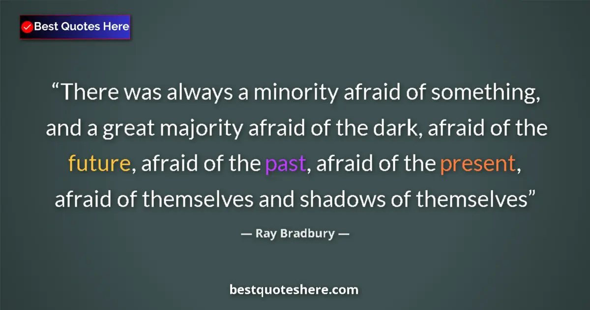 Quote by Ray Bradbury: There was always a minority afraid of something, a