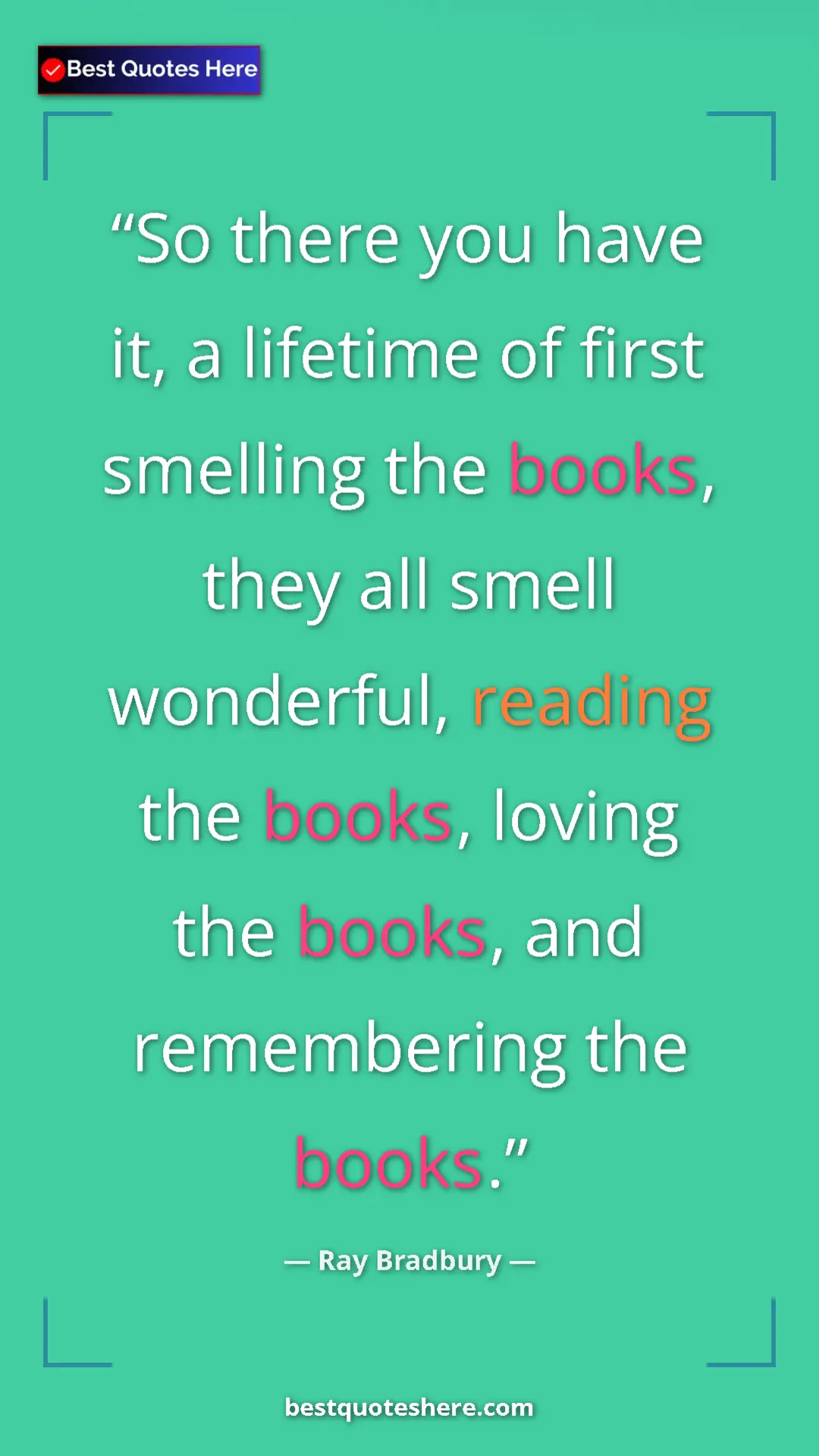 Ray Bradbury Quote Card: "So there you have it, a lifetime of first smelling the..." Pinterest quote poster by Ray Bradbury: "So there you have it, a lifetime of first smelling the..."