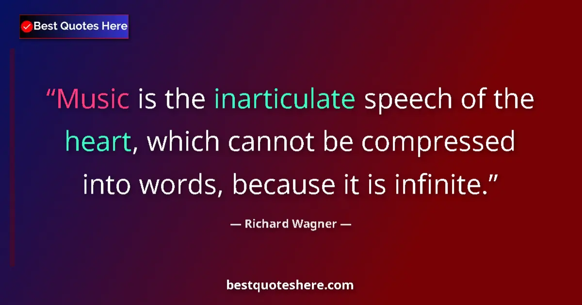Quote by Richard Wagner: Music is the inarticulate speech of the heart, which cannot be compressed into words, because it is ...