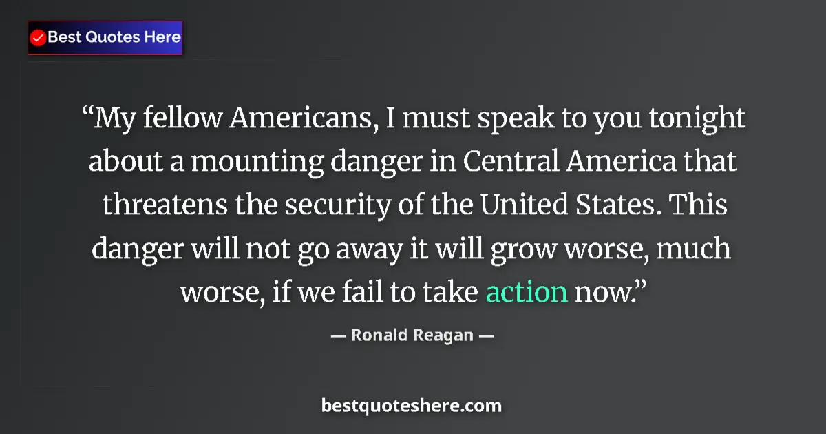 Quote by Ronald Reagan: My fellow Americans, I must speak to you tonight a