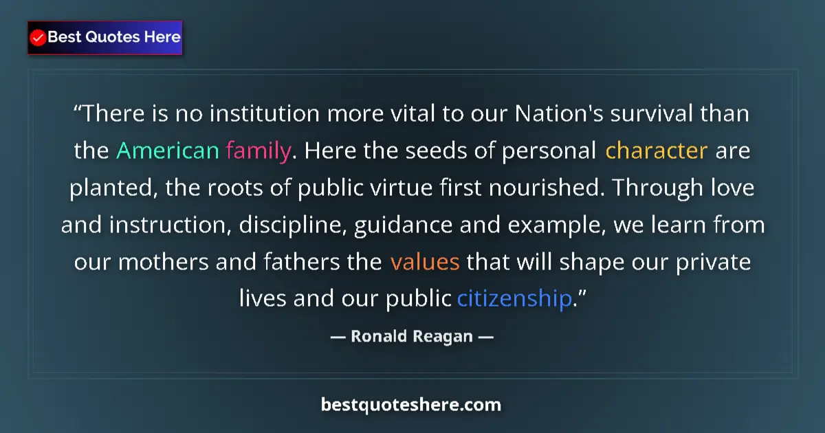 Quote by Ronald Reagan: There is no institution more vital to our Nation's