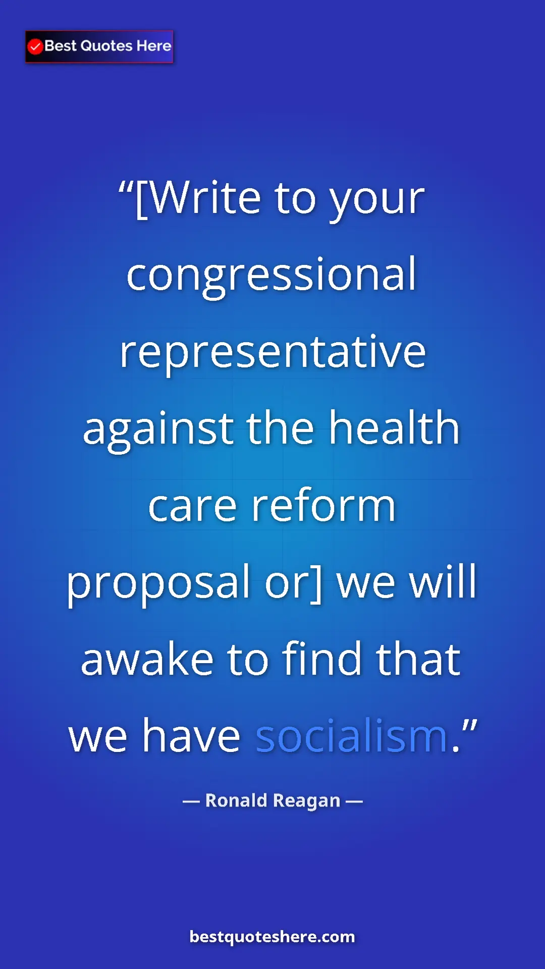 Ronald Reagan Quote Card: "[Write to your congressional representative against the..." Pinterest quote poster by Ronald Reagan: "[Write to your congressional representative against the..."