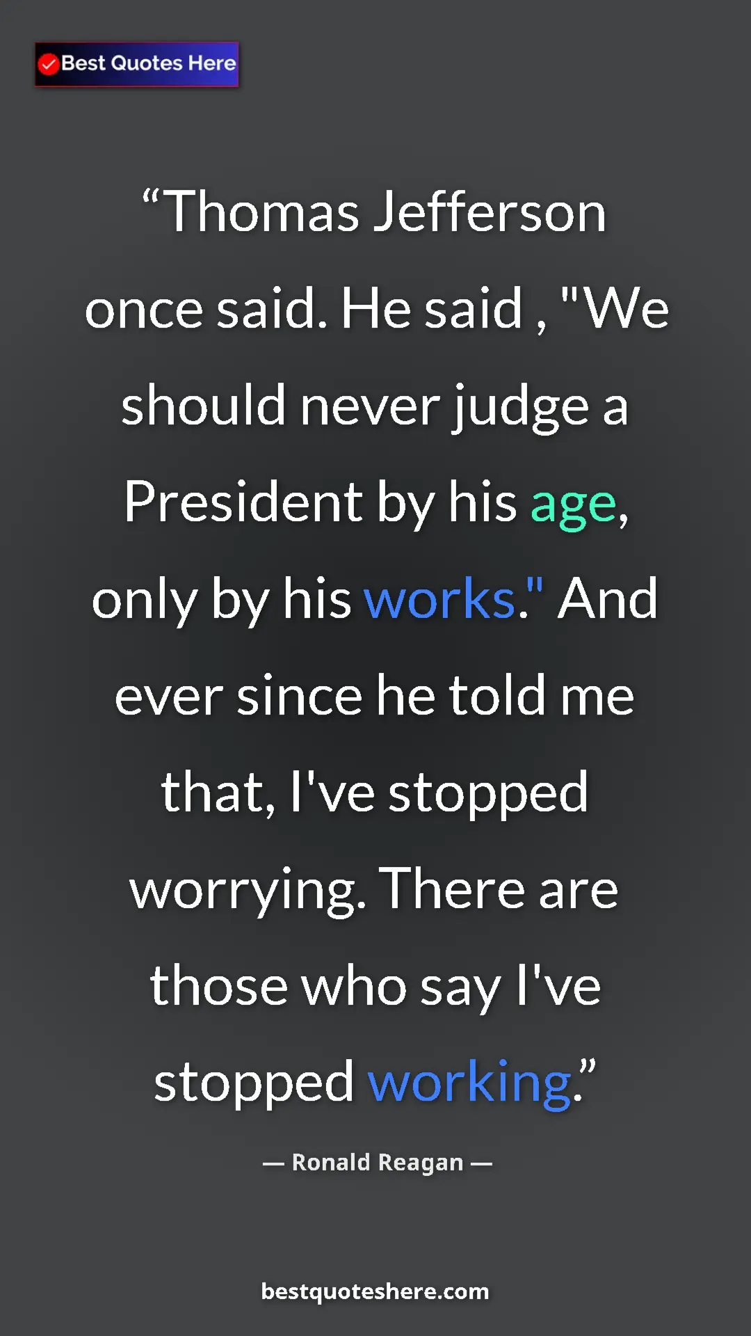 Pinterest quote poster by Ronald Reagan: "Thomas Jefferson once said. He said , "We should never..."