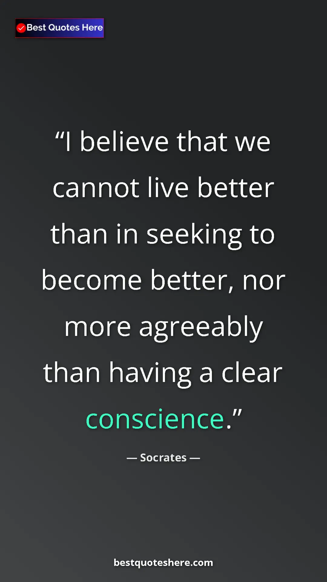 Pinterest quote poster by Socrates: "I believe that we cannot live better than in seeking to..."