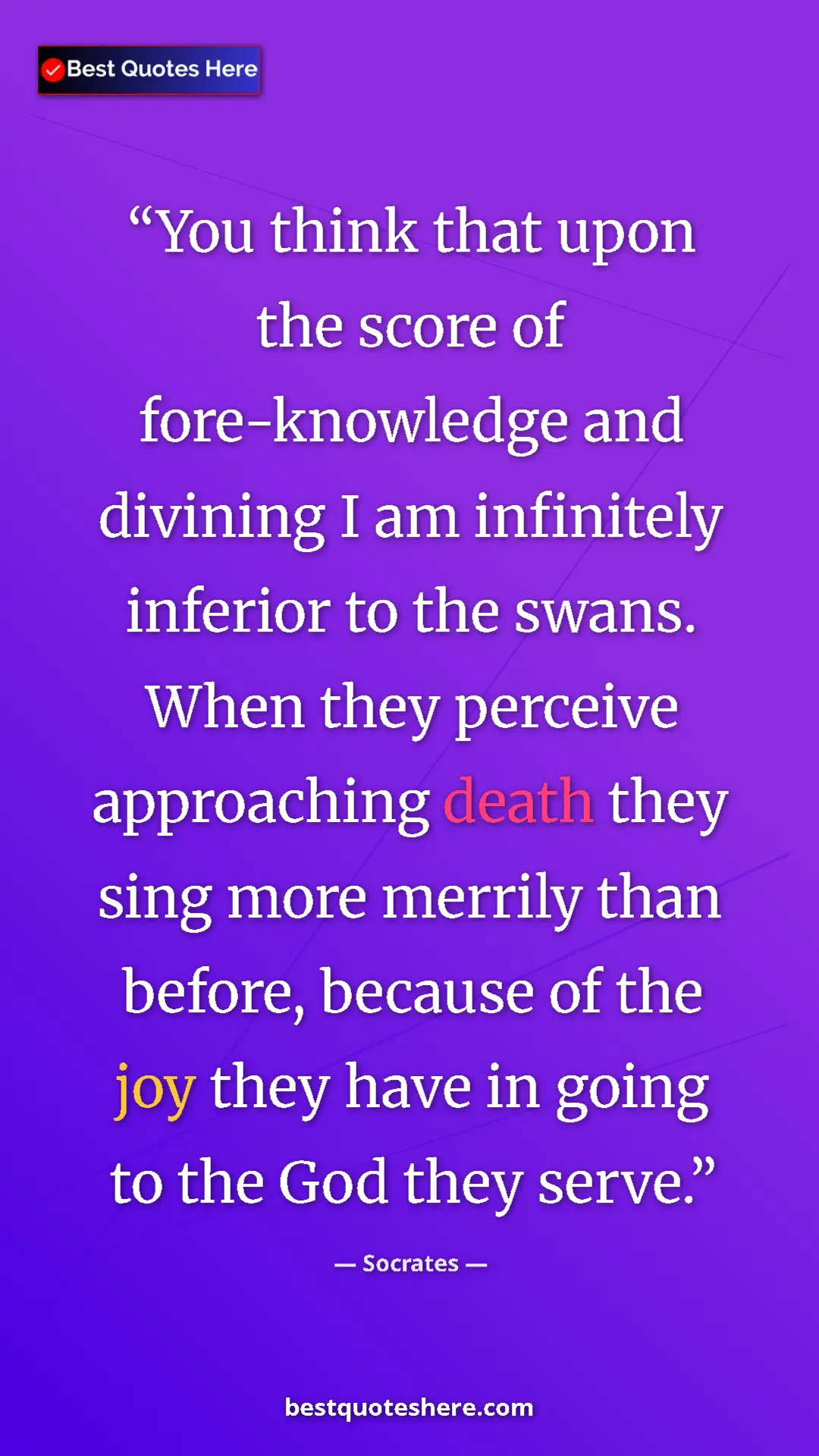 Pinterest quote poster by Socrates: "You think that upon the score of fore-knowledge and..."