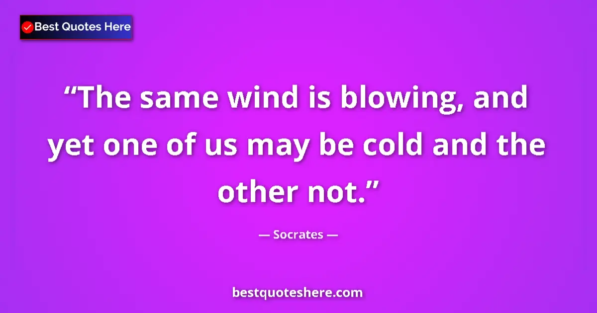 Quote by Socrates: The same wind is blowing, and yet one of us may be