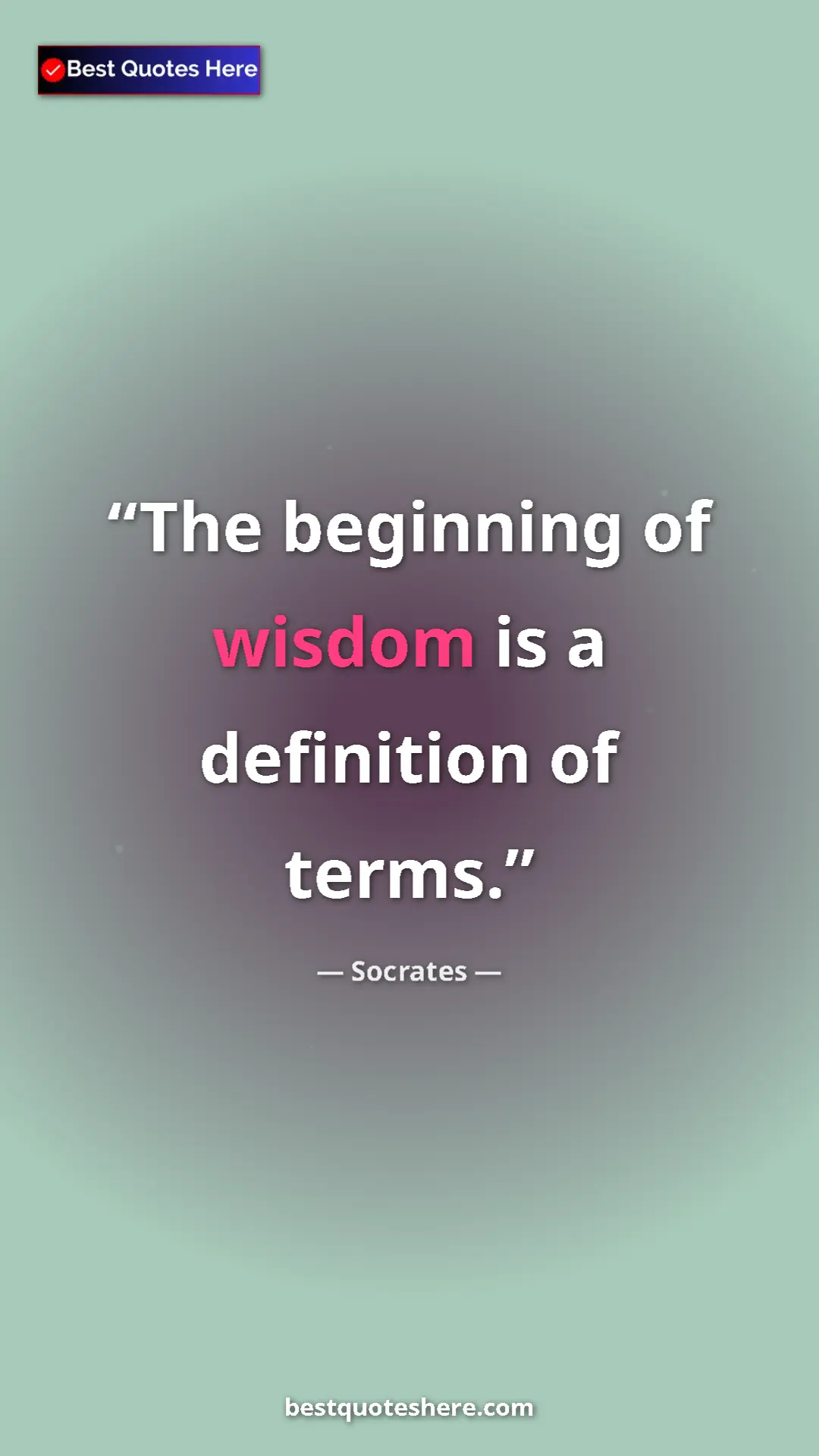 Pinterest quote poster by Socrates: "The beginning of wisdom is a definition of terms."