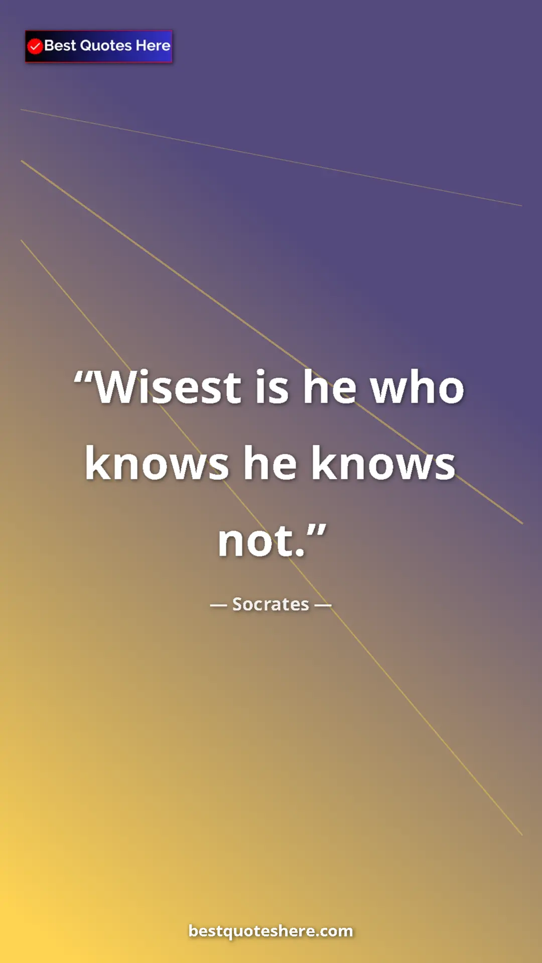 Pinterest quote poster by Socrates: "Wisest is he who knows he knows not."
