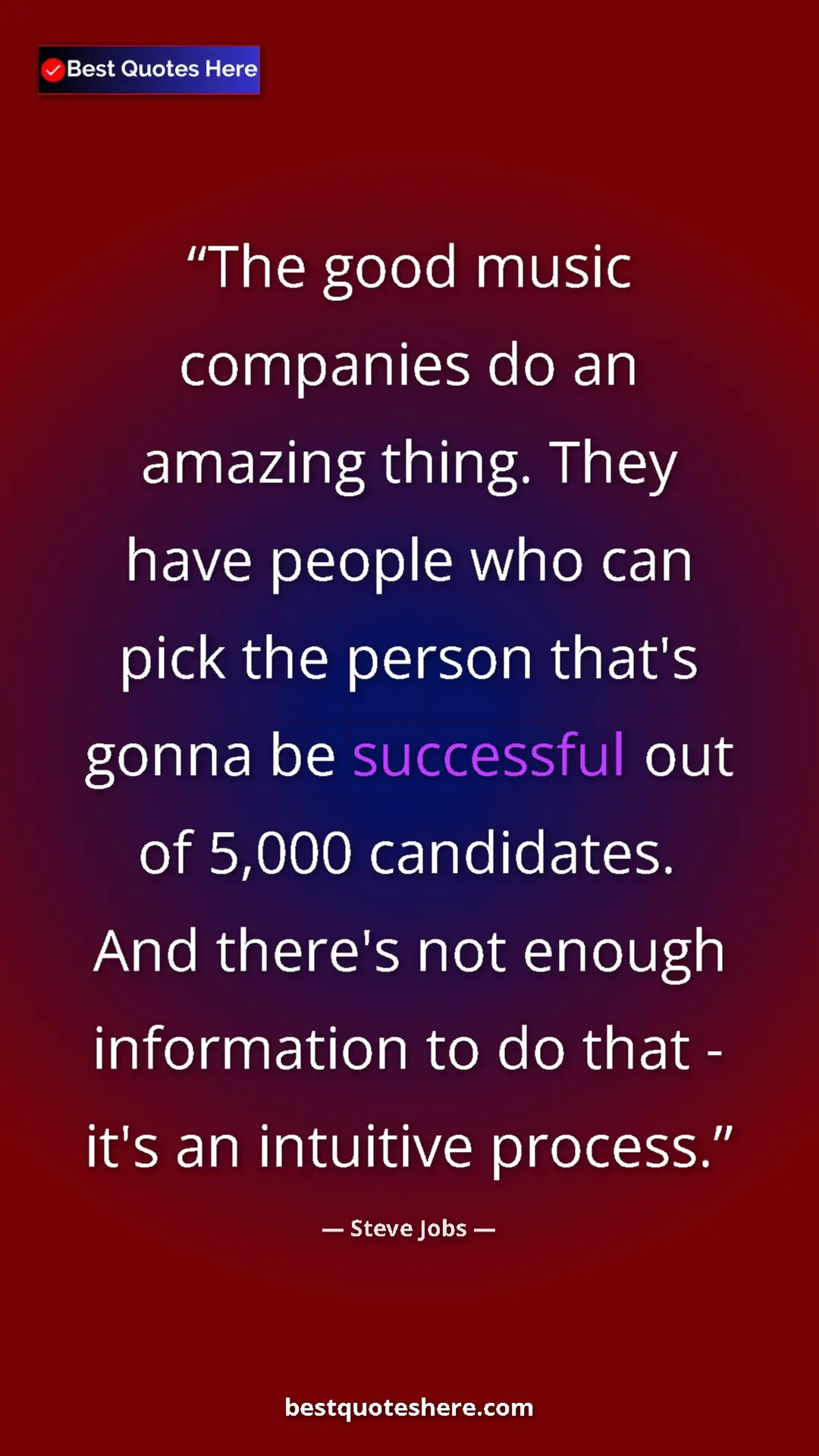 Steve Jobs Quote Card: "The good music companies do an amazing thing. They have..." Pinterest quote poster by Steve Jobs: "The good music companies do an amazing thing. They have..."