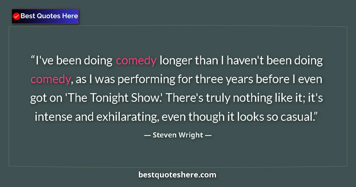 Quote by Steven Wright: I've been doing comedy longer than I haven't been doing comedy, as I was performing for three years ...