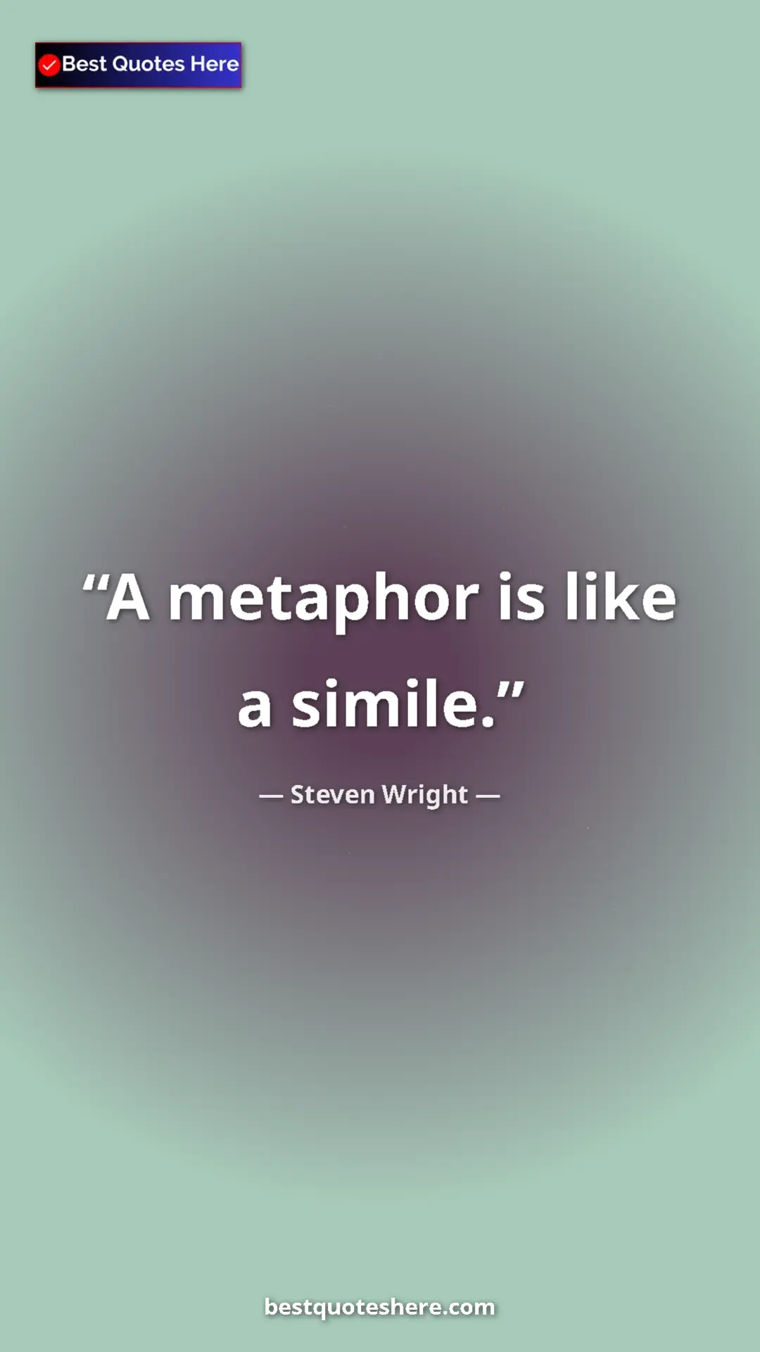 Pinterest quote poster by Steven Wright: "A metaphor is like a simile."