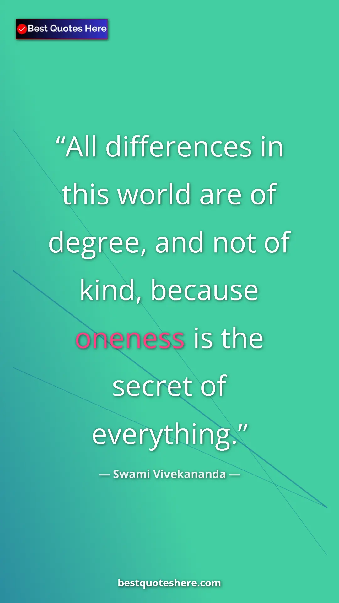 Swami Vivekananda Quote Card: "All differences in this world are of degree, and not of..." Pinterest quote poster by Swami Vivekananda: "All differences in this world are of degree, and not of..."