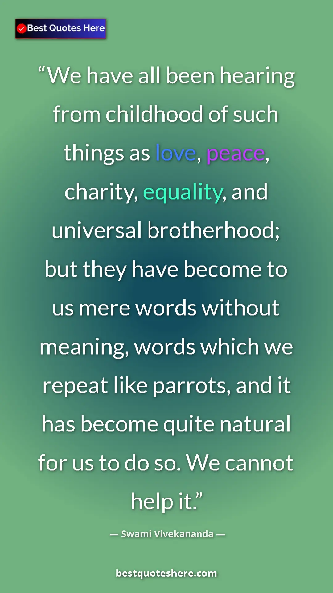 Swami Vivekananda Quote Card: "We have all been hearing from childhood of such things as..." Pinterest quote poster by Swami Vivekananda: "We have all been hearing from childhood of such things as..."