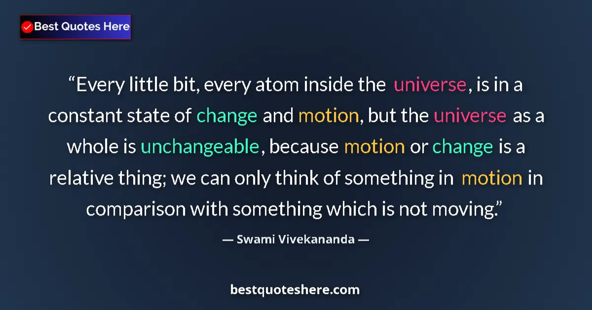 Quote by Swami Vivekananda: Every little bit, every atom inside the universe,