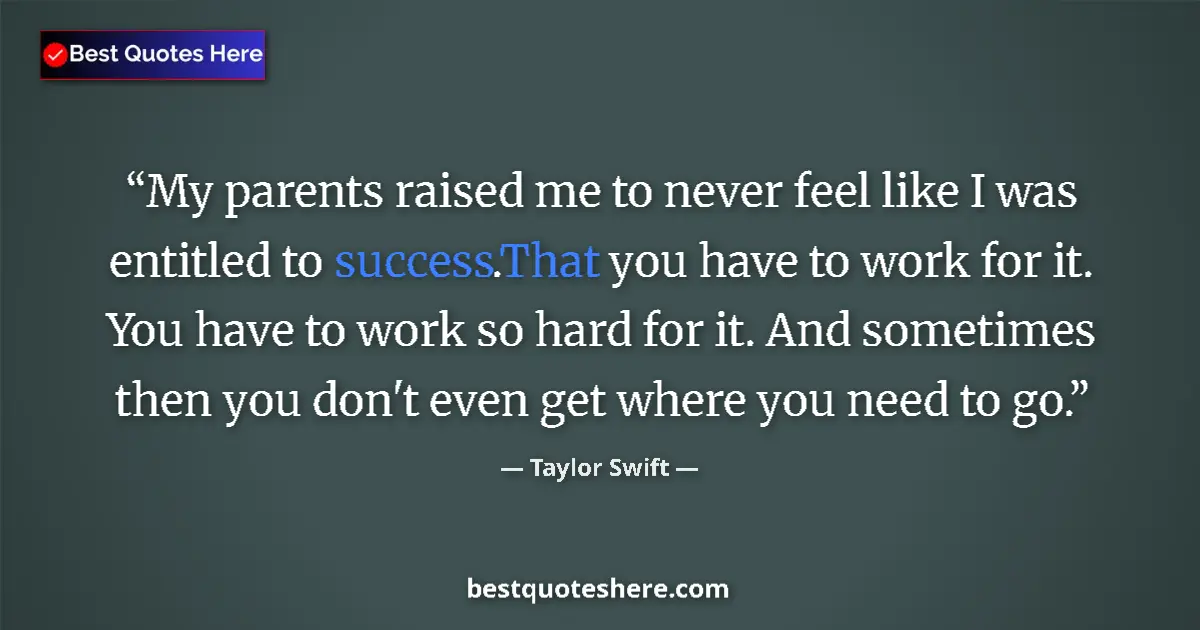 Quote by Taylor Swift: My parents raised me to never feel like I was enti