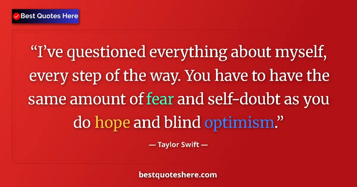 Quote by Taylor Swift: Iāve questioned everything about myself, every ste