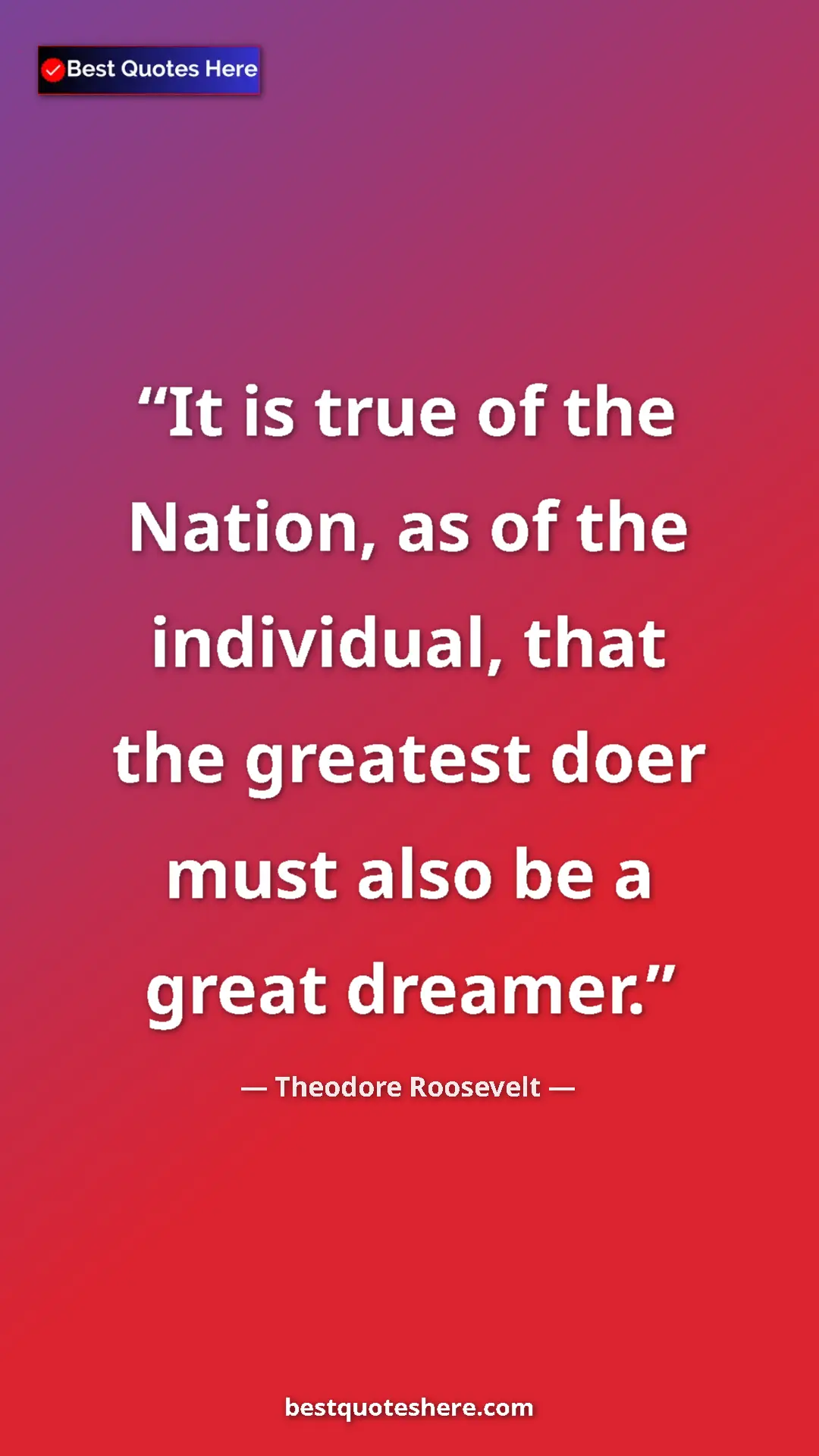 Theodore Roosevelt Quote Card: "It is true of the Nation, as of the individual, that the..." Pinterest quote poster by Theodore Roosevelt: "It is true of the Nation, as of the individual, that the..."