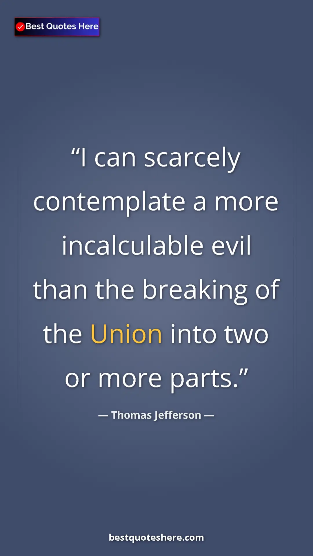 Thomas Jefferson Quote Card: "I can scarcely contemplate a more incalculable evil than..." Pinterest quote poster by Thomas Jefferson: "I can scarcely contemplate a more incalculable evil than..."