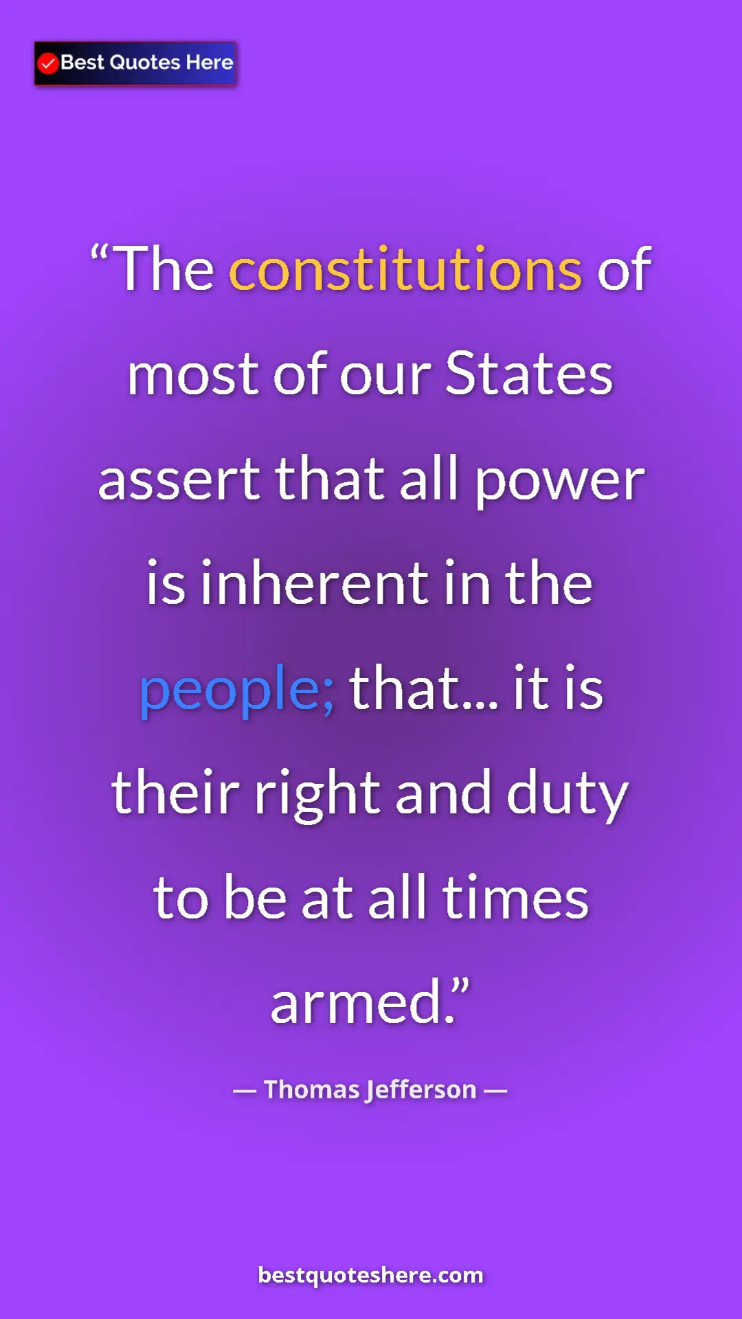 Thomas Jefferson Quote Card: "The constitutions of most of our States assert that all..." Pinterest quote poster by Thomas Jefferson: "The constitutions of most of our States assert that all..."