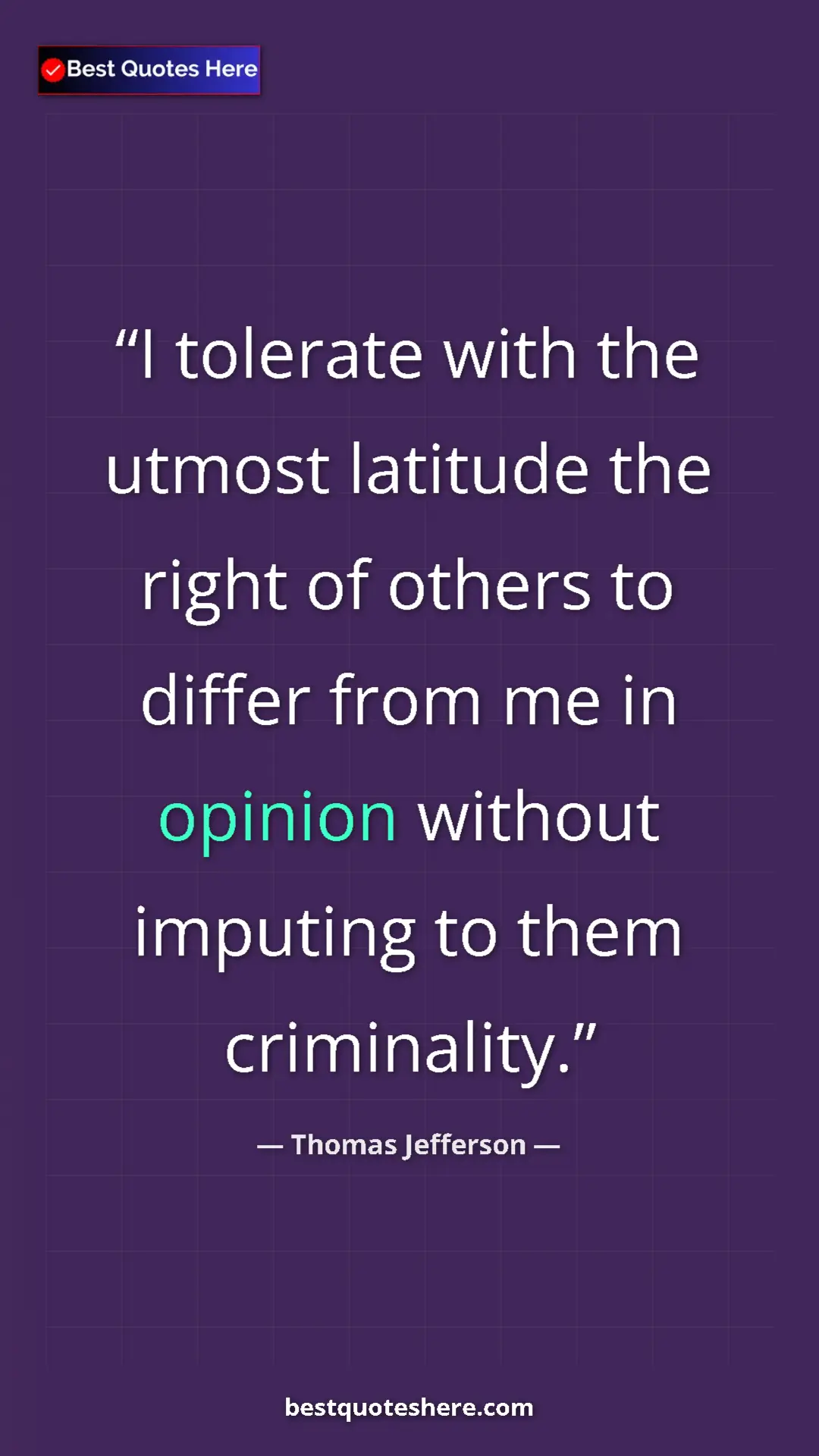 Thomas Jefferson Quote Card: "I tolerate with the utmost latitude the right of others to..." Pinterest quote poster by Thomas Jefferson: "I tolerate with the utmost latitude the right of others to..."