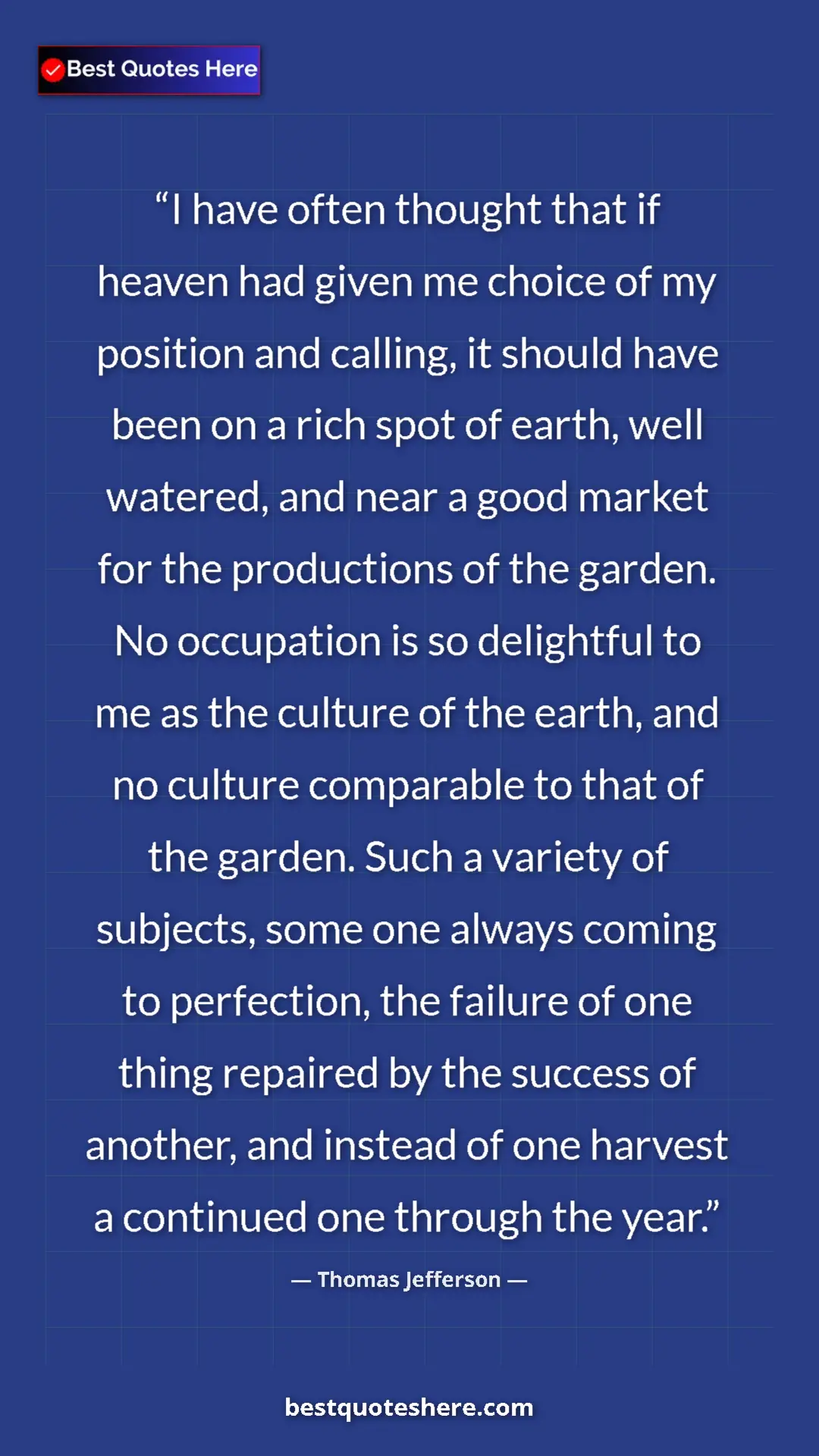 Pinterest quote poster by Thomas Jefferson: "I have often thought that if heaven had given me choice of..."