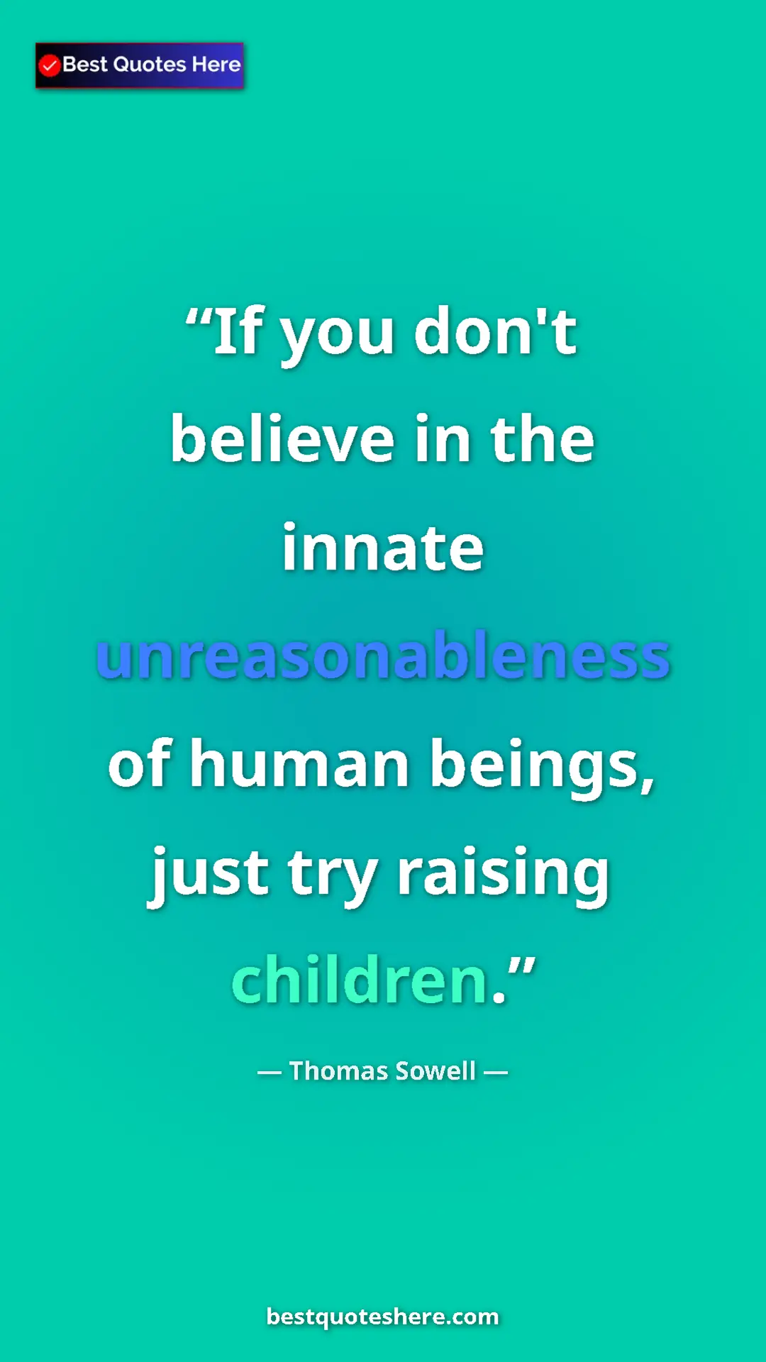 Pinterest quote poster by Thomas Sowell: "If you don't believe in the innate unreasonableness of..."