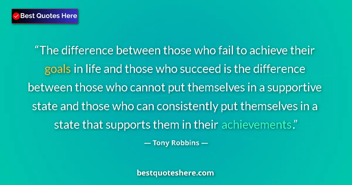 Tony Robbins Quote: "The difference between those who fail to achieve their..." Tony Robbins quote: "The difference between those who fail to achieve their..."