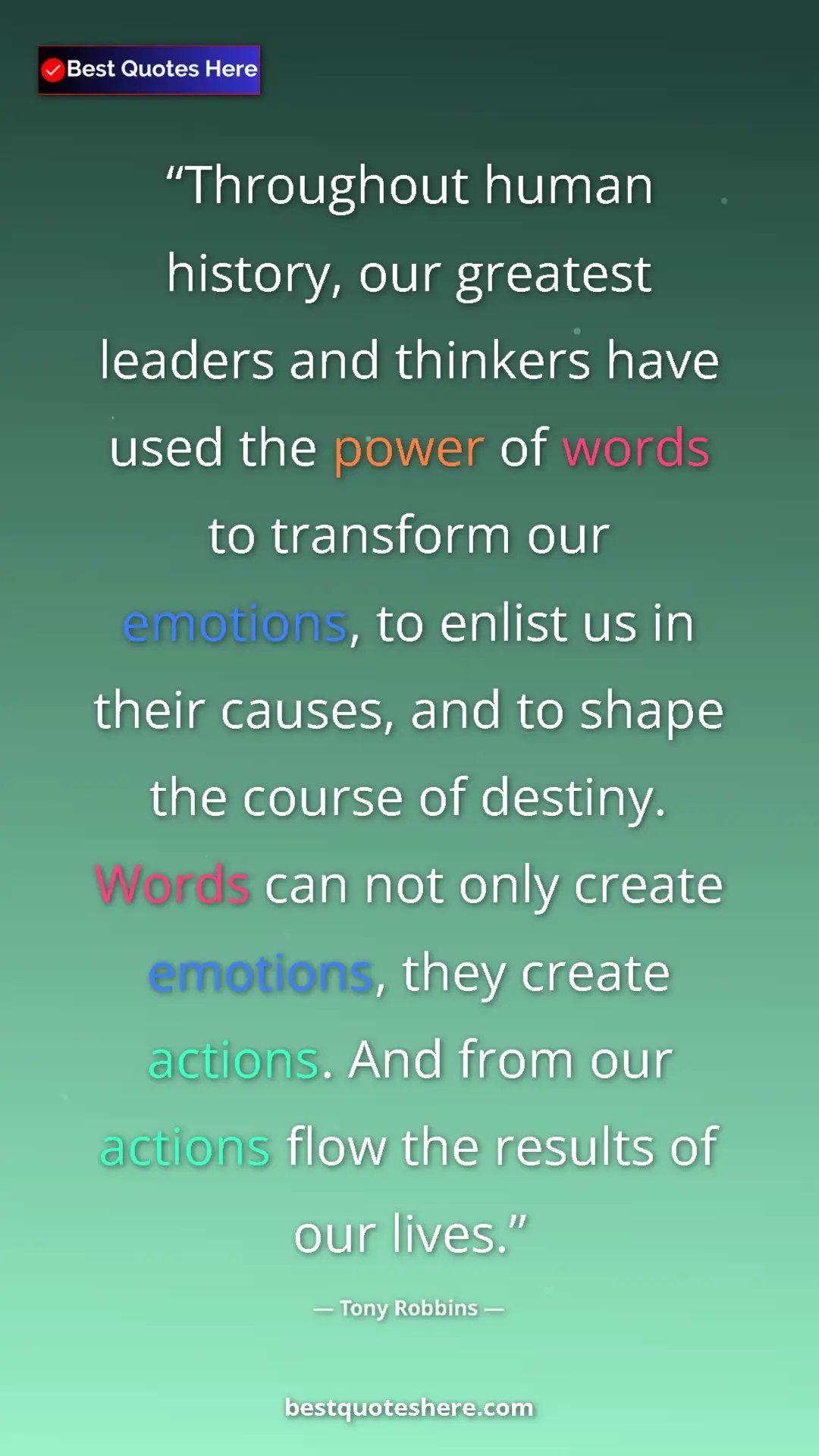 Pinterest quote poster by Tony Robbins: "Throughout human history, our greatest leaders and thinkers..."