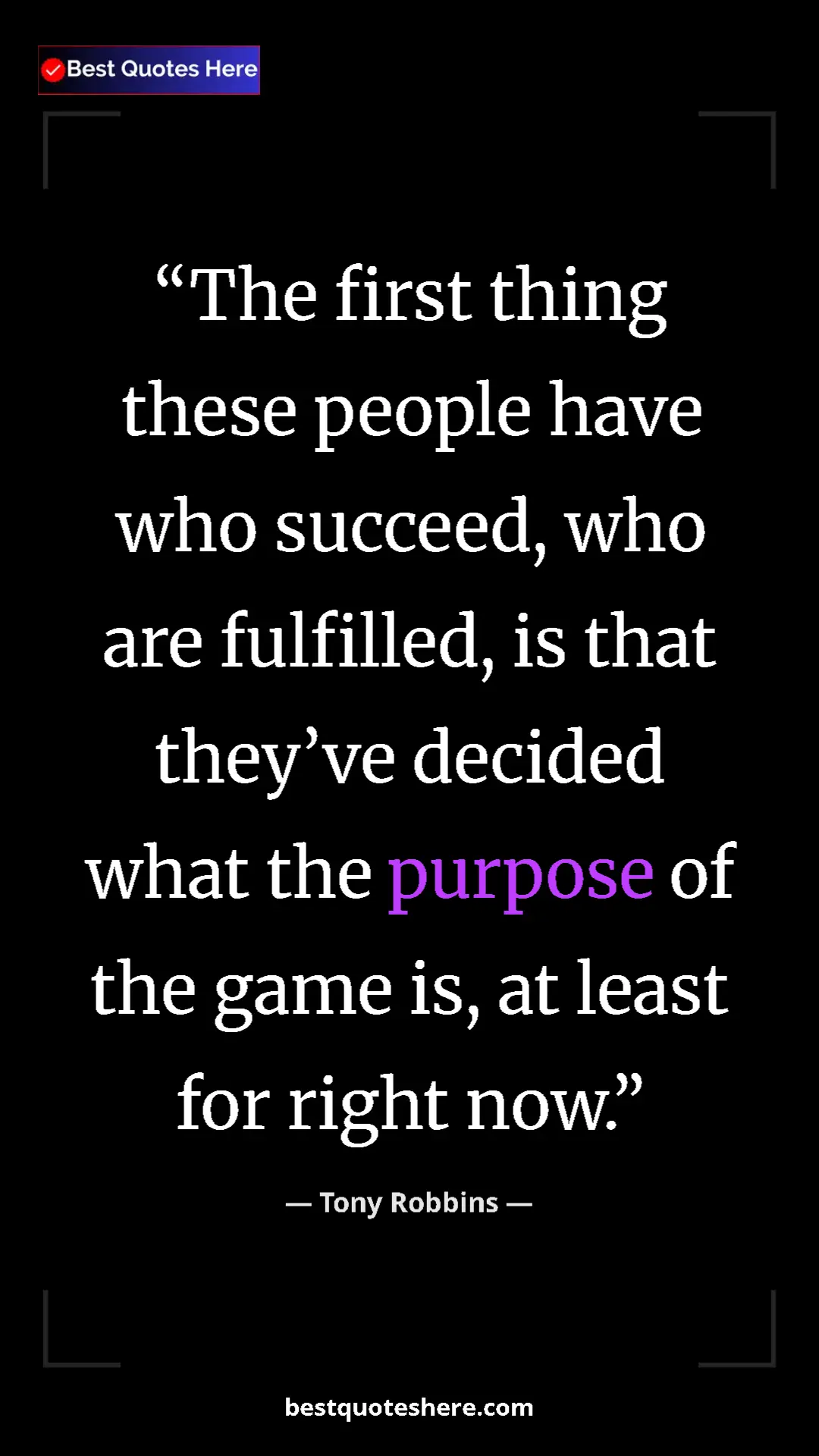 Pinterest quote poster by Tony Robbins: "The first thing these people have who succeed, who are..."