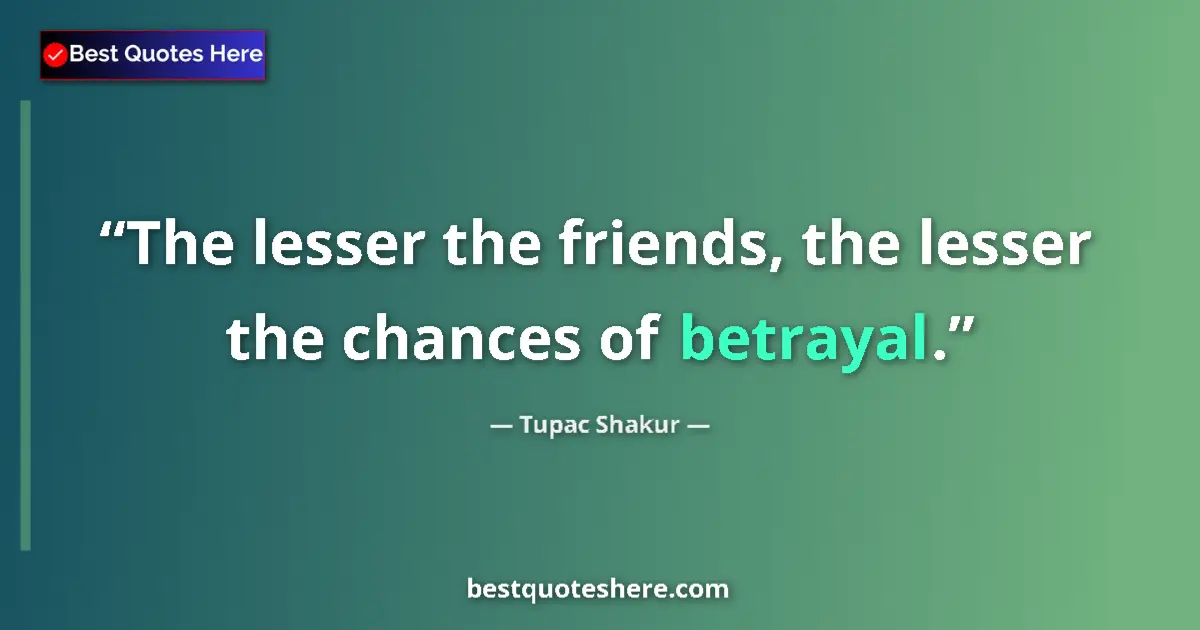 Quote by Tupac Shakur: The lesser the friends, the lesser the chances of