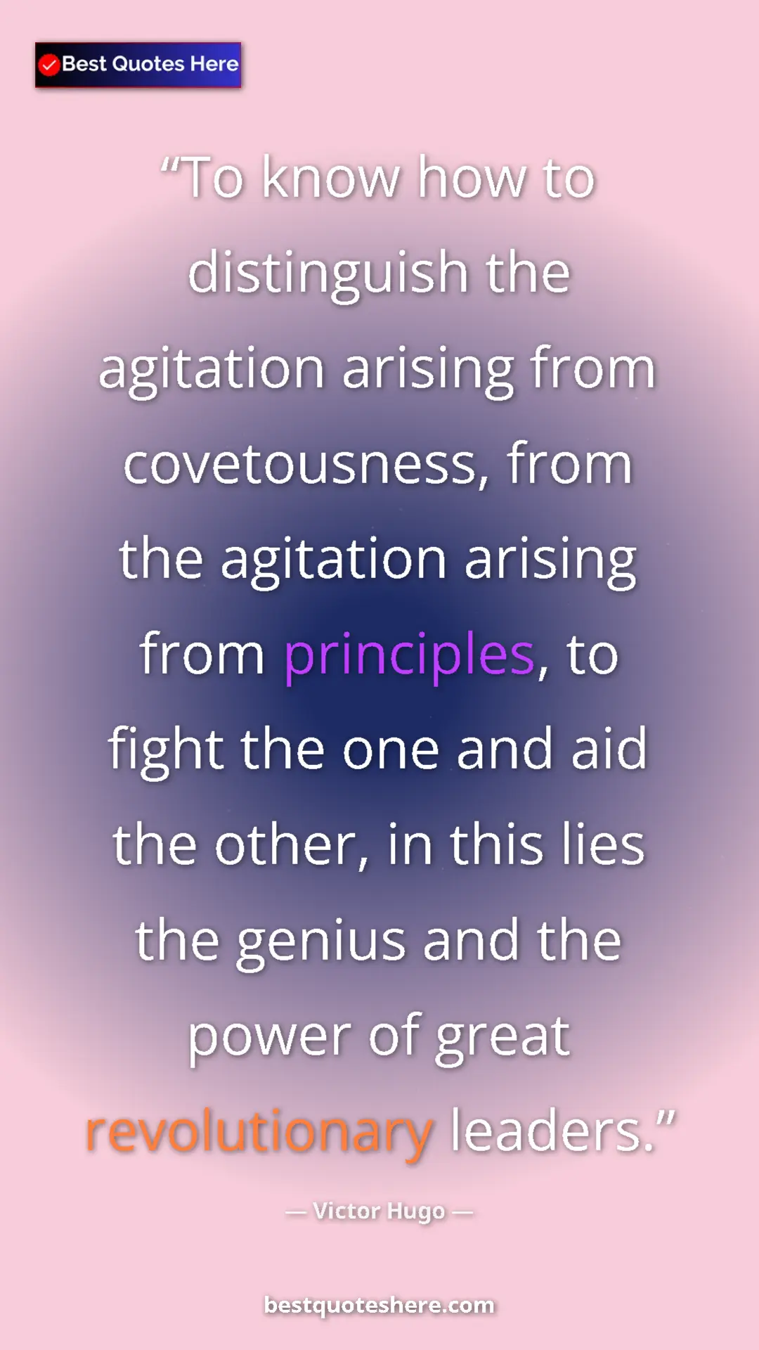 Victor Hugo Quote Card: "To know how to distinguish the agitation arising from..." Pinterest quote poster by Victor Hugo: "To know how to distinguish the agitation arising from..."