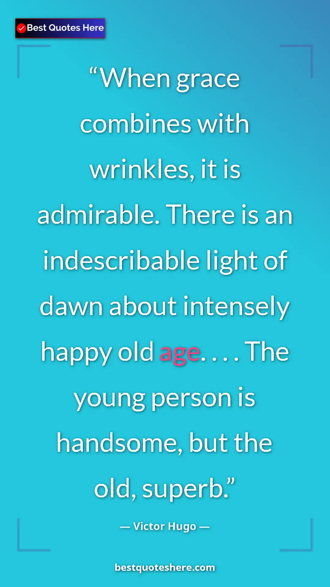 Pinterest quote poster by Victor Hugo: "When grace combines with wrinkles, it is admirable. There..."