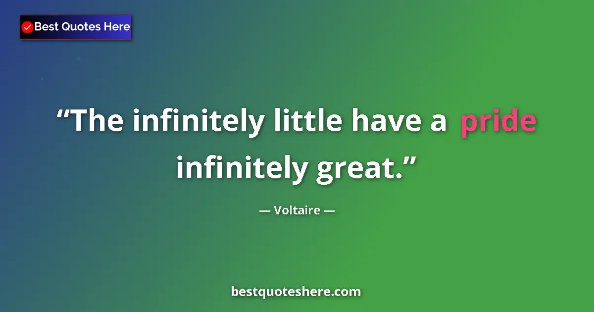 Quote by Voltaire: The infinitely little have a pride infinitely great....