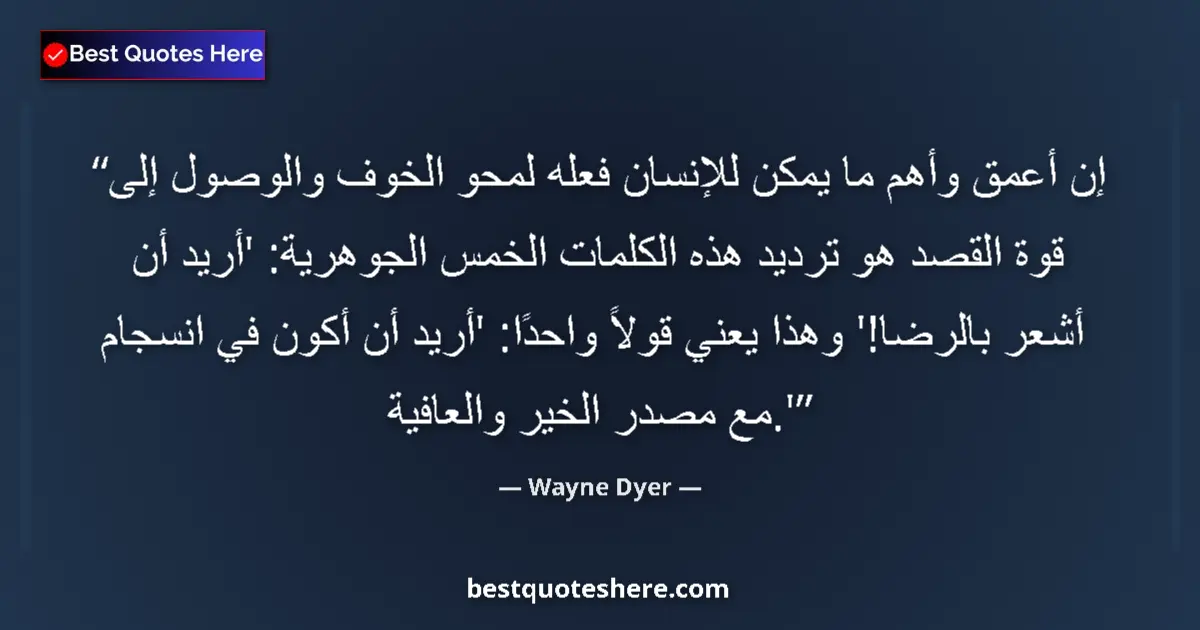 Quote by Wayne Dyer: The most profound and important thing a person can do to erase fear and access the power of intentio...