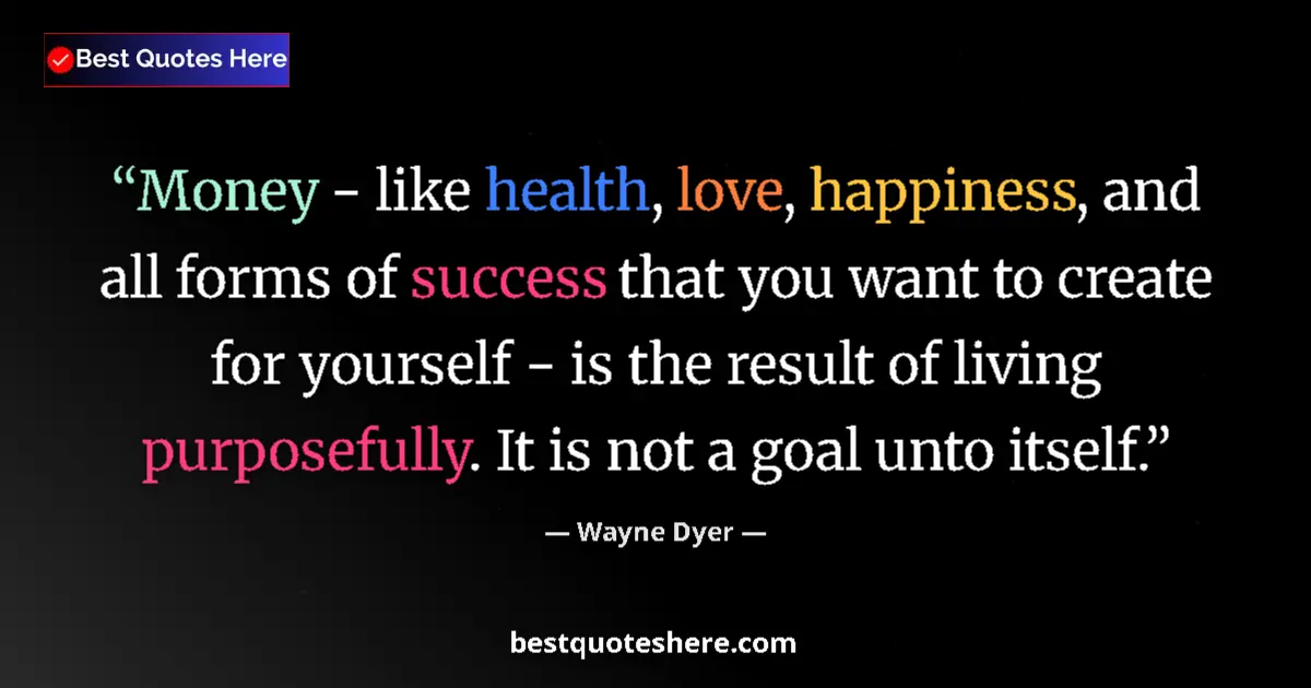 Quote by Wayne Dyer: Money - like health, love, happiness, and all forms of success that you want to create for yourself ...