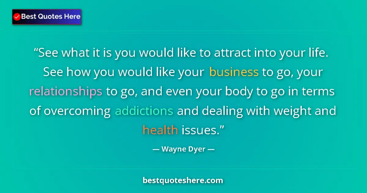 Quote by Wayne Dyer: See what it is you would like to attract into your life. See how you would like your business to go,...
