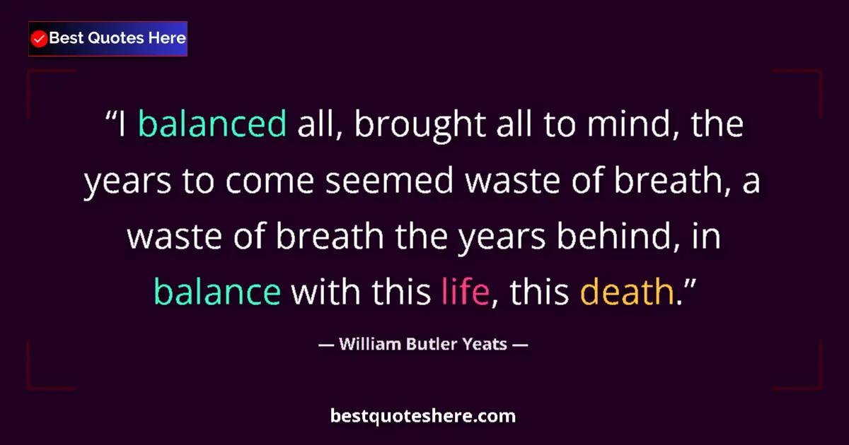 William Butler Yeats Quote: "I balanced all, brought all to mind, the years to come..." William Butler Yeats quote: "I balanced all, brought all to mind, the years to come..."