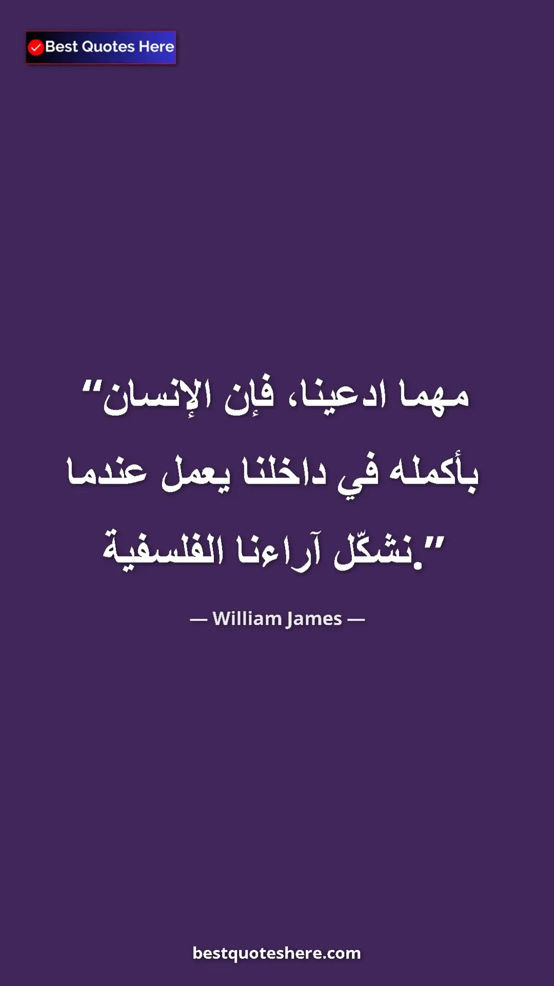 Pinterest quote poster by William James: "Pretend what we may, the whole man within us is at work..."