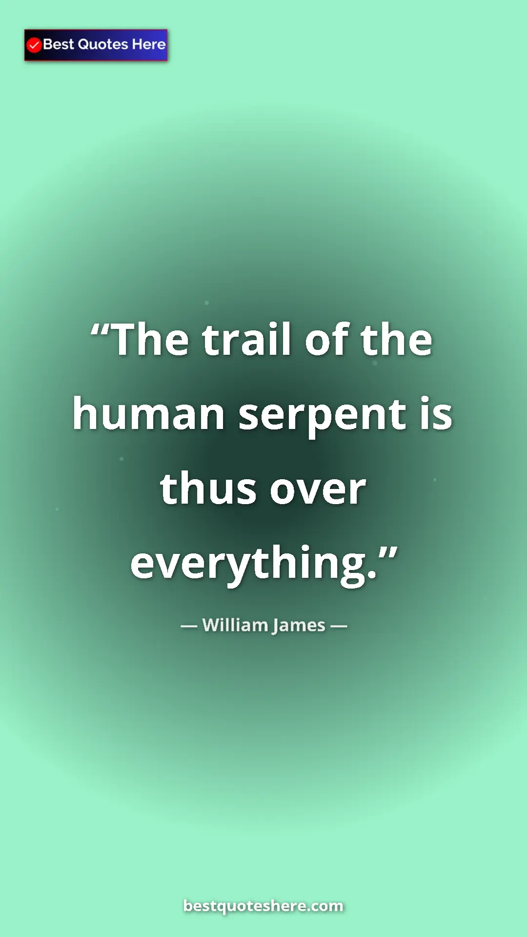 Pinterest quote poster by William James: "The trail of the human serpent is thus over everything."