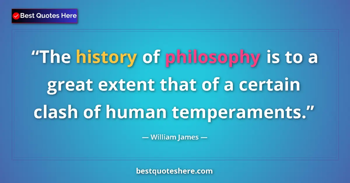 Quote by William James: The history of philosophy is to a great extent tha