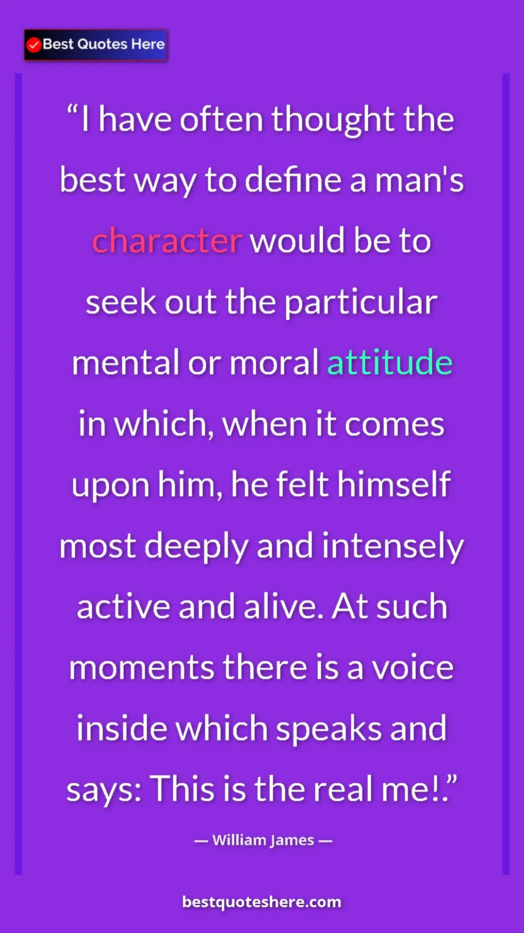William James Quote Card: "I have often thought the best way to define a man's..." Pinterest quote poster by William James: "I have often thought the best way to define a man's..."