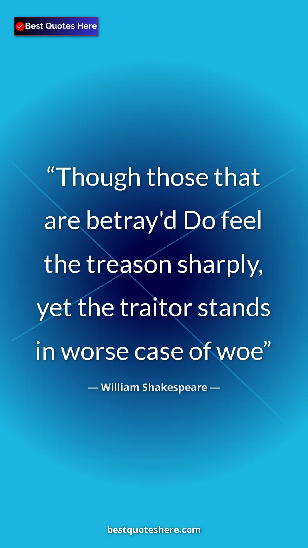 William Shakespeare Quote Card: "Though those that are betray'd Do feel the treason sharply,..." Pinterest quote poster by William Shakespeare: "Though those that are betray'd Do feel the treason sharply,..."