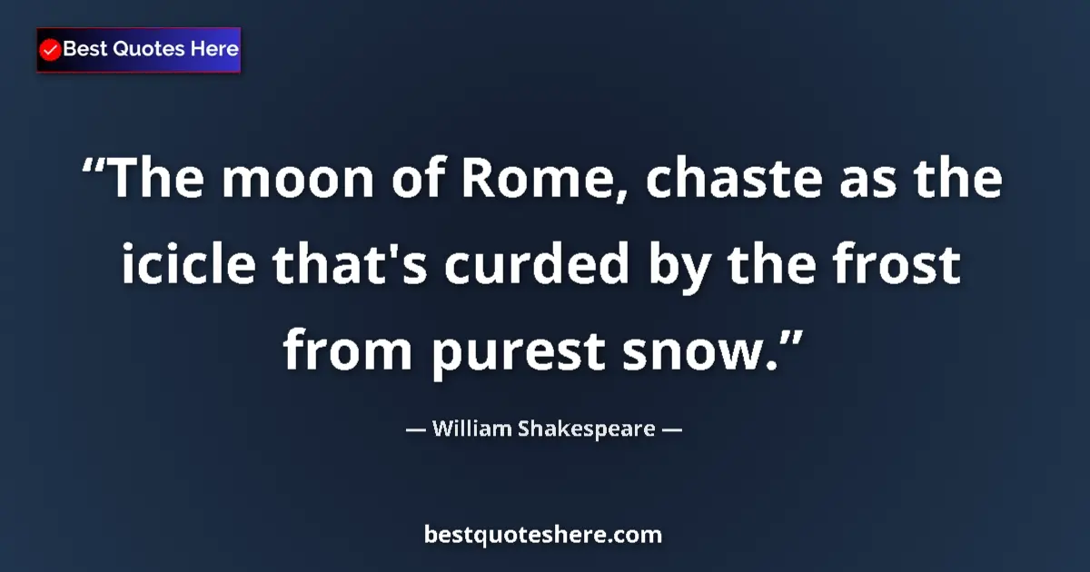 Quote by William Shakespeare: The moon of Rome, chaste as the icicle that's curd